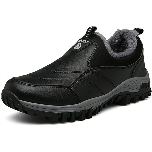 Men's Winter Outdoor Sports Plush Loafers Cotton Shoes Fashionable Casual Fur Insulated and Anti Slip Snow Shoes