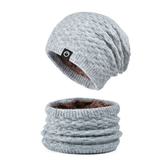 Women's 2025 Winter 2-Piece Hat & Scarf Set - Fleece-Lined Knit Beanie with Ear Coverage, Cold-Proof Warm Headwear for Outdoor Adventures