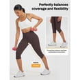 thumbnail image 3 of BALEAF Womens High Waisted Capri Leggings with Pockets Tummy Control Yoga Gym Pants Dark Brown XXXL, 3 of 6