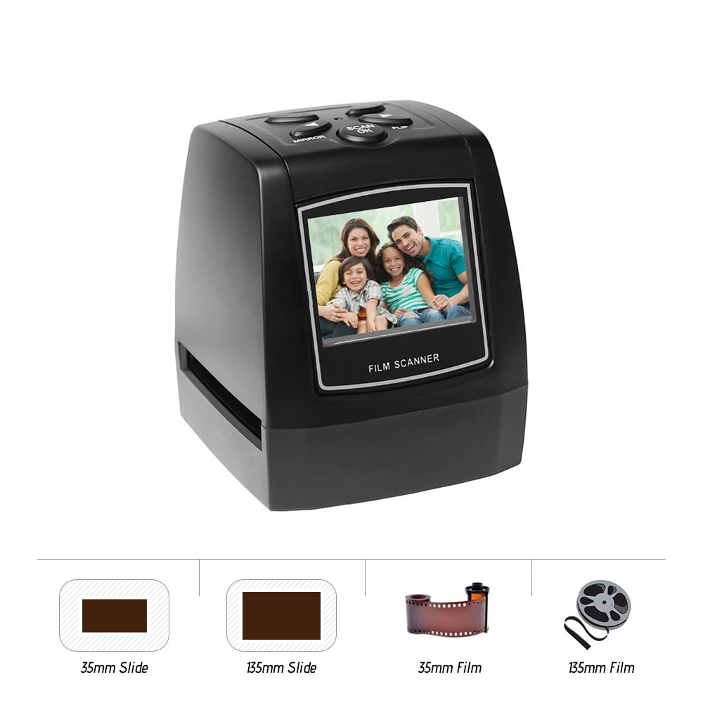 Protable Negative Film Scanner 35mm 135mm Slide Film Converter Photo  Digital Image Viewer with 2.4 LCD Build-in Editing Software 