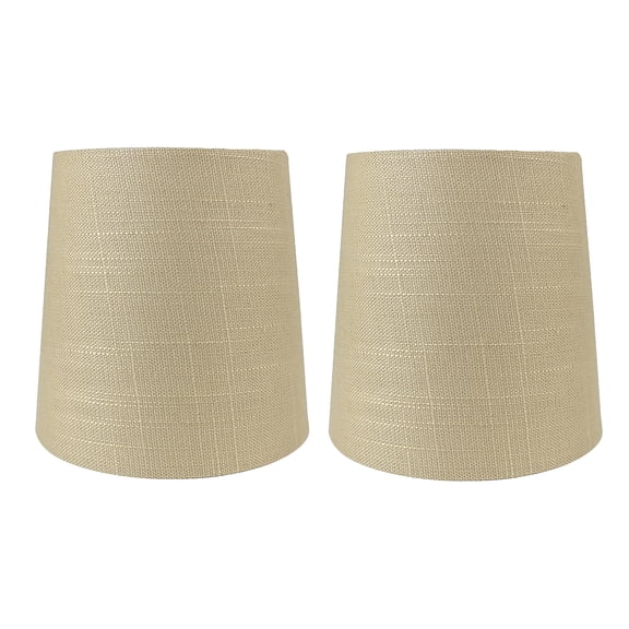 MERIVILLE Linen Clip-On Chandelier Lamp Shades, 4 x 5 x 5 in, Maize, Set of 2