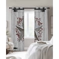 thumbnail image 4 of Texas Star Retro Kitchen Curtains Vintage White Wooden Berry Cafe Short Curtains for Bathroom Blackout Window Curtain Grommet Small Window Treatment Tier Drapes for Bedroom Living Room 42"x45"x2, 4 of 9