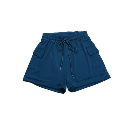 

Frontwalk Elastic Waist Yoga Workout Short for Women Summer Beach Cargo Lounge Short Pajamas Sleep Jogger Bottoms with Pocket