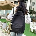 thumbnail image 4 of Solid Color Student Backpack Large Capacity School bag For Girl Travel Backpack Sac à dos scolaire, 4 of 7