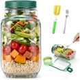 thumbnail image 1 of Salad Pod Jar Side Open, Recipiente para Ensaladas Original, La Cápsula de Ensalada con Tazón y Tapa Antigoteo para Aderezos, con Tenedor y Cepillo, Apto para Trabajo, Al Aire Libre y Viajes, 1 of 4