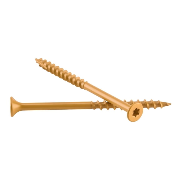 #10 x 3-Inch Wood Screws, Exterior/Outdoor Deck Screws, T25 Torx Star Drive, Anti-Rust Coating, 350-Piece Box