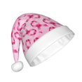 thumbnail image 2 of Haiem Breast Cancer Ribbons Awareness Pattern Santa Hat Confortable Velvet Christmas Hat for Christmas Party Favors Fit for Adults Men Women, 2 of 6