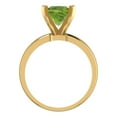 thumbnail image 4 of 2 ct Princess Cut Natural Peridot Solitaire 18K Yellow Gold Womens Engagement Ring, 4 of 5