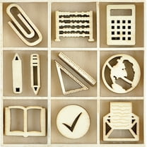 Themed Mini Wooden Flourishes 45/Pkg Classroom