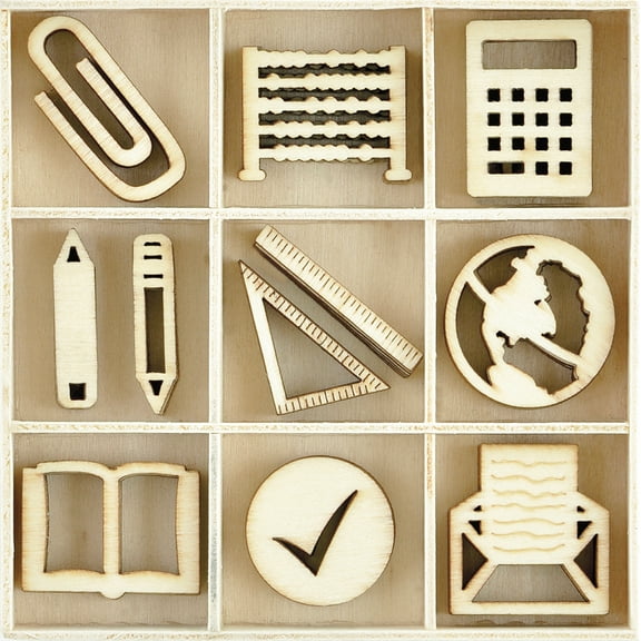 Themed Mini Wooden Flourishes 45/Pkg Classroom