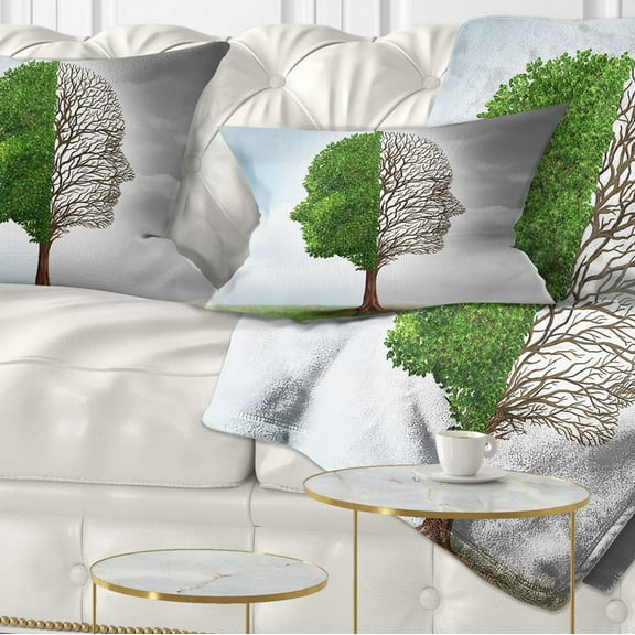 Designart Human Emotion - Contemporary Throw Pillow - 12x20