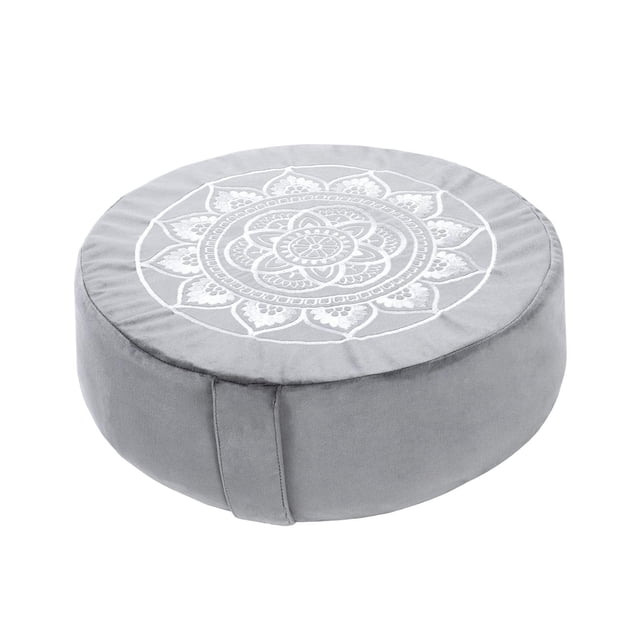 Cojín de meditación Cojín para sentarse Cojín de asiento redondo decorativo para sala de estar Gris