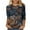 Black^, variant on Jjayotai Women's Casual 3/4 Sleeve T-Shirts, Round Neck Cute Floral Print Tops, Trendy Loose Fit 3/4 Length Sleeve T Shirts,Boho Blouses for Women, Plus Size Womens Clothes Black^1 XXXXL