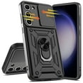 thumbnail image 3 of Elegant Choise Camera Lens Cover Phone Case with Ring Stand for Samsung Galaxy S23 Ultra/S23 Plus/S23, Black, 3 of 14