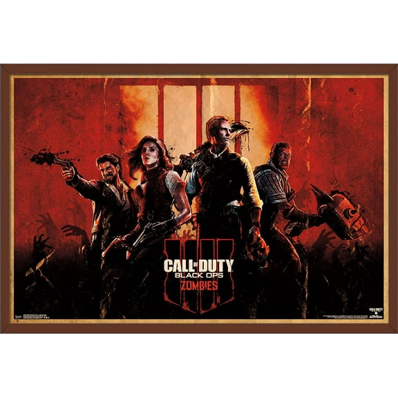 Call of Duty: Black Ops 4 - Zombie Key Art Wall Poster, 22.375" x 34", Framed