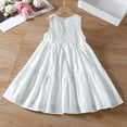 thumbnail image 4 of XMMSWDLA Girls Dresses 2025 Girls' Dresses Children'S Summer Cotton Embroidered Hollow Dress Baby Kids Clothing Cute Ruffled Vest Dress White Easter Dresses for Girls, 4 of 9