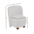 thumbnail image 4 of Modern Low Back Accent Chair, Upholstered Armless Living Room Chairs with Round Pine Wood Feet, Accent Chair for Small Living Spaces, Living Room, Bedroom, Balcony, Office and Reading Nook, White, 4 of 8
