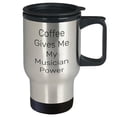 thumbnail image 2 of Coffee Fueled Musician Power Travel Mug, Gifts from Friends, Birthday Unique Gifts for Musician, Inspirational Quote, 2 of 4