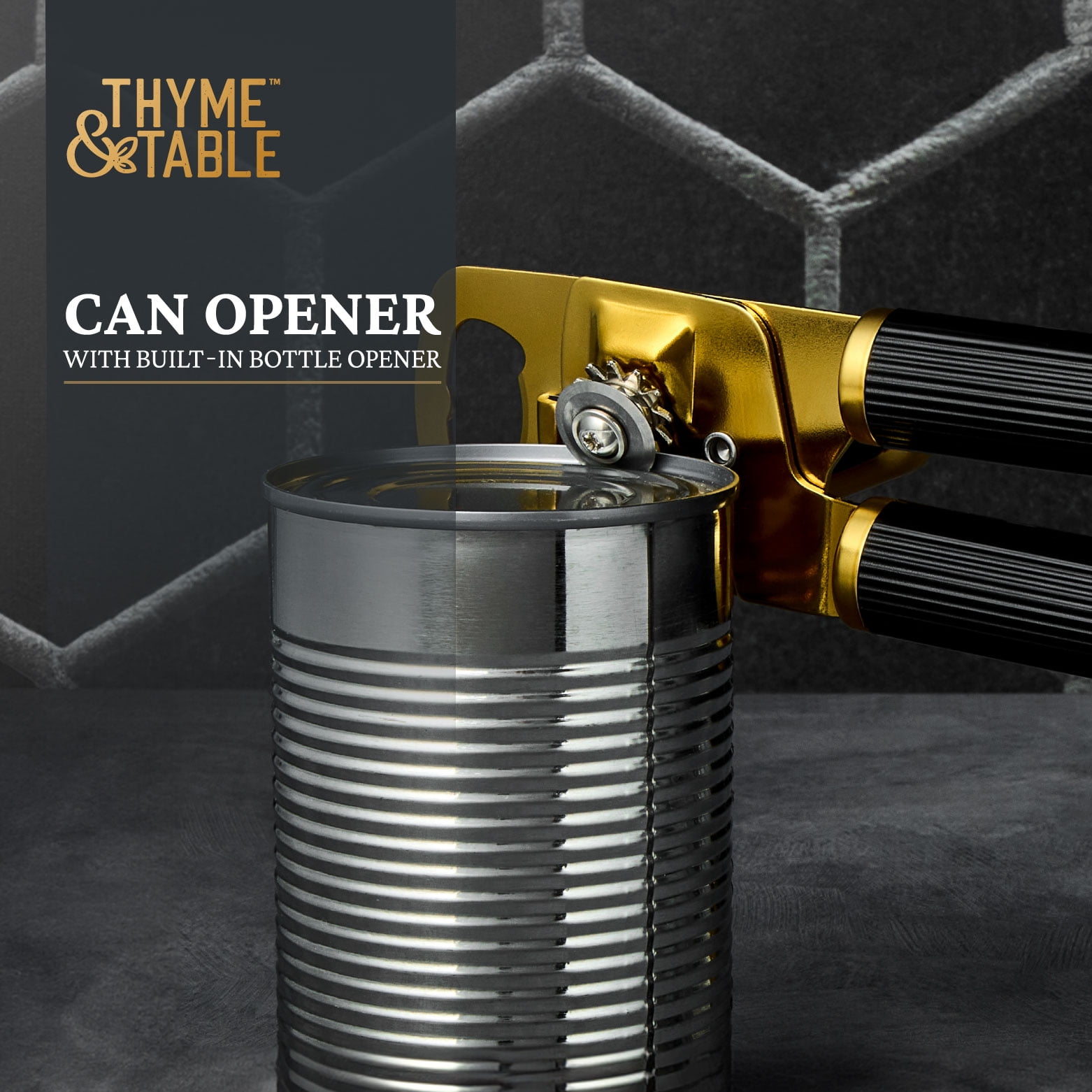 Thyme & Table Stainless Steel Manual Can Opener with Gold Finish