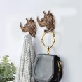 thumbnail image 2 of Perchero y llavero de pared Vhermosa con ganchos de cabeza de animal vintage dorados, 2 of 8