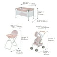 thumbnail image 3 of Olivia's Little World Polka Dot Princess Baby Doll 3pc Nursery Set - Crib, Highchair & Stroller, Pink & Gray, 3 of 11