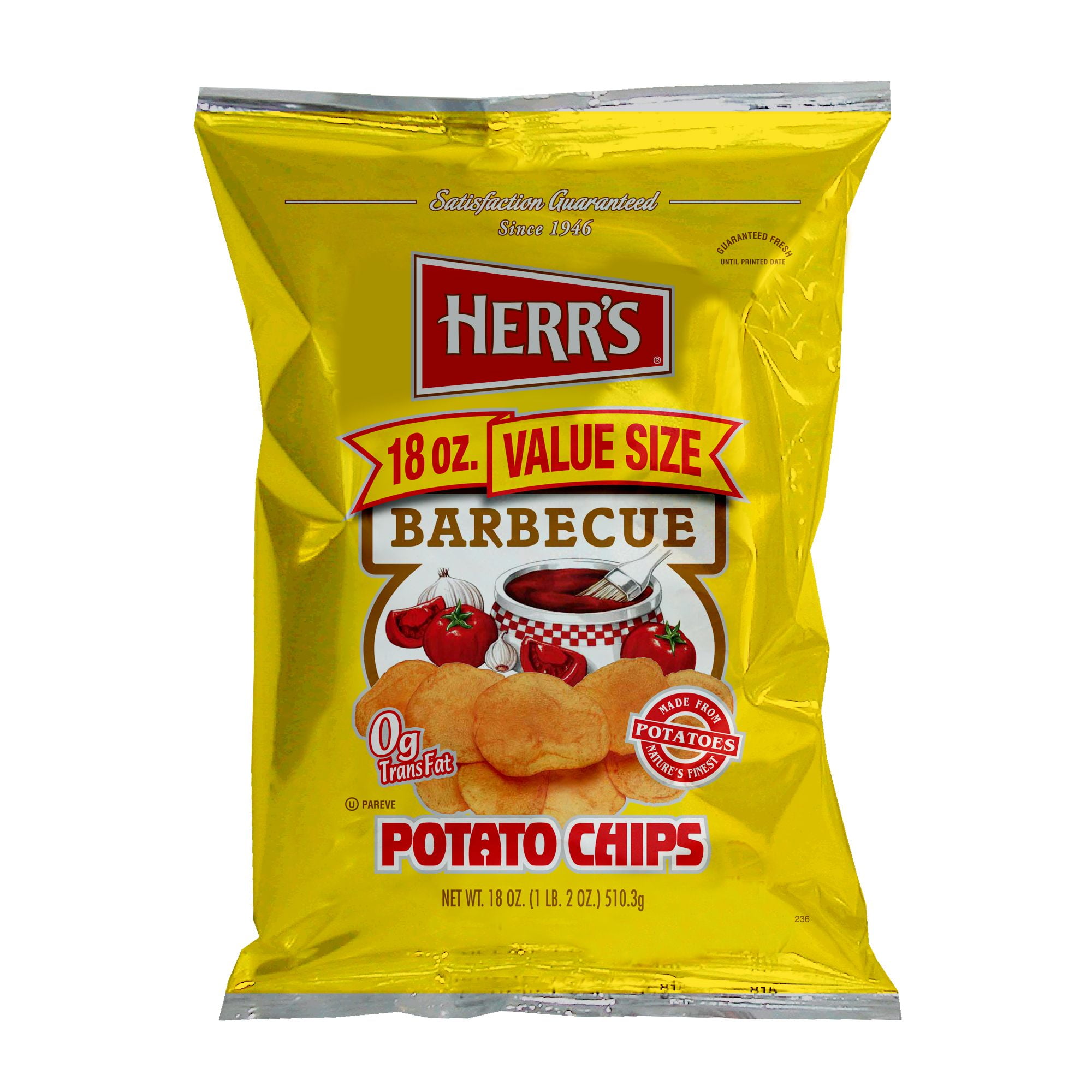 Product Of HERR'S Barbecue Potato Chips 18 oz. - Walmart.com