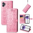 thumbnail image 1 of for Nothing Phone (1) Case, Premium PU Leather Wallet Case [Cat & Dog & Flowers Embossed] Card Slots Kickstand Magnetic Closure Flip Case Cover for Nothing Phone (1),Pink, 1 of 1