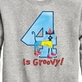 thumbnail image 3 of Pete the Cat -  Happy 4th Birthday - Toddler And Youth Crewneck Fleece Sweatshirt, 3 of 6