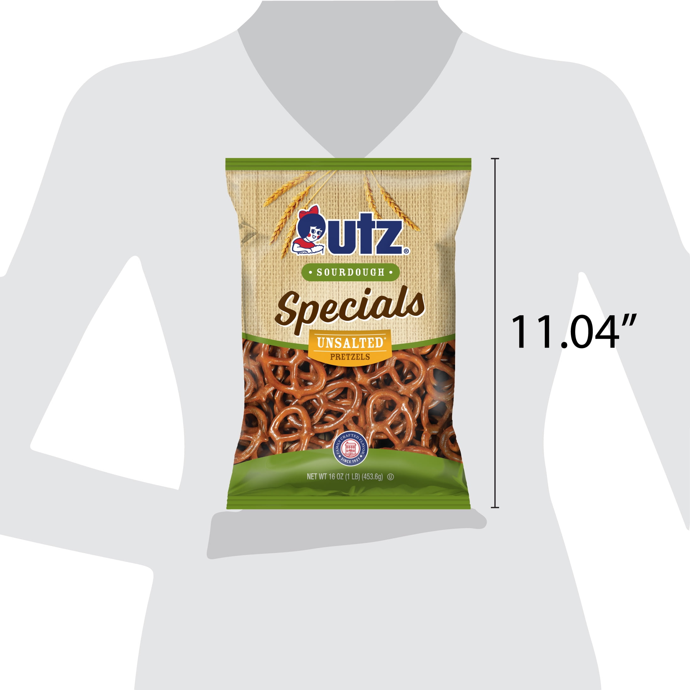 Utz Sourdough Specials Unsalted Pretzels, 16 oz Bag