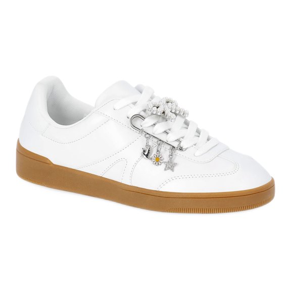 No Boundaries Women's Lace-Up Sport Sneakers with Charms