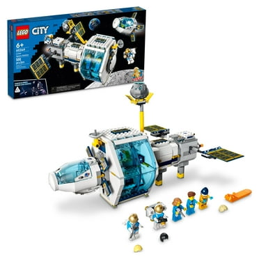 LEGO City Lunar Space Station, 60349 NASA Inspired Building Toy, Model Set with Docking Capsule, Labs and 5 Astronaut Minifigures