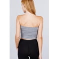 thumbnail image 3 of J. METHOD Women's Tube Top Strapless Crop Casual Basic Slim Fit Stretch Cropped T Shirts, 3 of 4