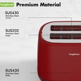 thumbnail image 4 of LONGDEEM 2 Slice Toaster - 6 Settings, Extra Wide Slots, High Lift, Auto Shutoff - Red, 4 of 7