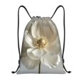 thumbnail image 1 of Saiise Elegant Ivory Flower Pattern Sports Drawstring Backpack - String Swim Gym Bag with Wet Proof Pocket for Women&Men-Small, 1 of 6