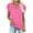 Hot Pink, variant on Summer T-Shirts for Women V-Neck Crossover Tie Top Blouse Short Sleeves Ruffled Breathable Tee Shirt