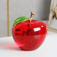 thumbnail image 7 of Jiibva Red Glass Apple Decorative Figurine, Home Tabletop Collectible Crystal Sculpture, 1 Pc, 7 of 7