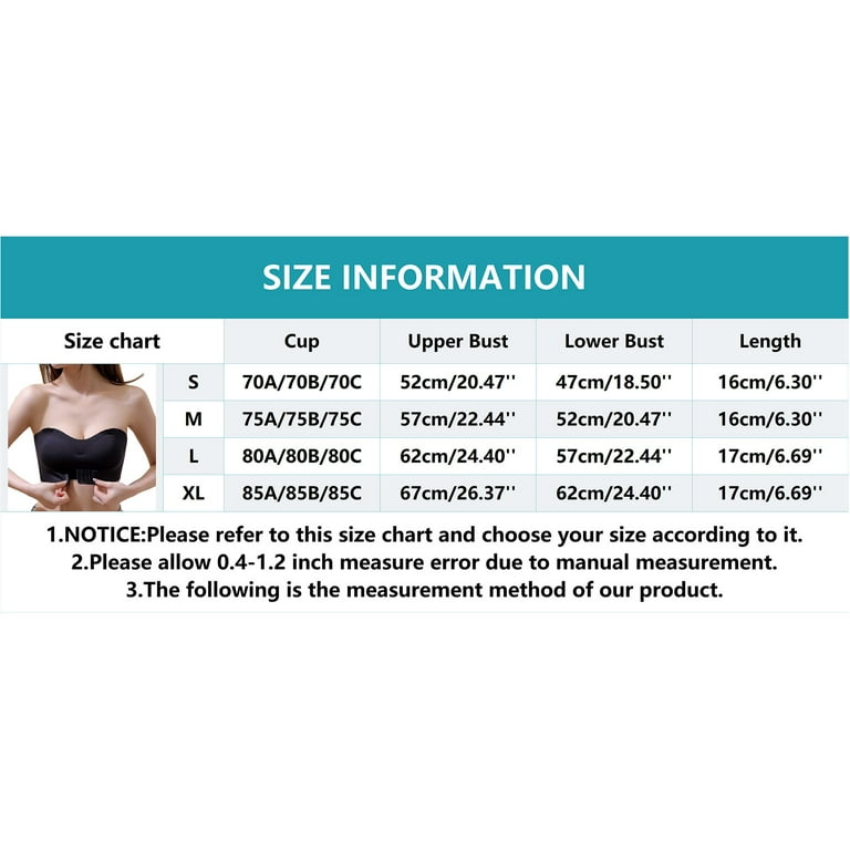 WANYNG Women Lingerie Strapless Front Buckle Lift Bra Wire Free Slip  Invisible Push Up Bandeau Bra Tie Bra for Women Pasty Set