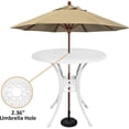 thumbnail image 6 of 30 inches Round Patio Table with Umbrella Hole, Cast Aluminum Bistro Table for Porch Backyard, White, 6 of 8