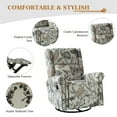 thumbnail image 2 of Fabric Manual Swivel Recliner Nursery Armchair Nailhead Trims Bedroom Home Living Room Jeacobean, 2 of 8