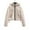 Beige, variant on Shiny Puffer Jacket Women Cropped Zip Up Stand Collar Drawstring Long Sleeve Hooded Down Coat Zipper Pockets Solid Casual Fashion Outerwear Warm Winter Quilted Jackets 2025