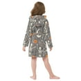 thumbnail image 7 of FORMRS Niños Bathrobe Unisex Hooded Robe Soft Plush Pajamas Sleepwear, Size 2-3T, Gray Halloween Skeleton, 7 of 7
