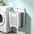 thumbnail image 5 of Foldable Hanging Laundry Basket Wall Mount Dirty Clothes Hamper Collapsible Storage Bin for Bathroom Bedroom 14.17x11x5.9 Inch, 5 of 6