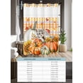 thumbnail image 6 of No Hook Cloth Fabric Shower Curtain with Snap in Liner, Burnt Orange Pumpkins Fall Waterproof Shower Curtains Set with See Through Top Window, Thanksgiving Cat Plaid Sunflowers Bath Curtains 72"x84", 6 of 6