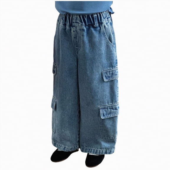 Gubotare Jeans for Kids Boys' Jeans Elastic Waistband Children's Spring/Autumn Denim Trousers Baggy Jeans Toddler Pants 2T 3T (Blue,2-3 Years)