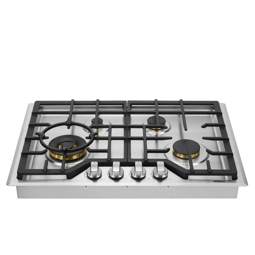 ROBAM G413 30" 4 Burner Gas Cooktop Stove, Stainless Steel Countertop Gas Range, Compatible With