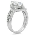 thumbnail image 2 of 2.16 ct Marquise Cut Genuine Cultured Diamond VS1-VS2 I-J 18K White Gold Halo Engagement Wedding Bridal Set Designer Ring bW/ Set W/ Crystal side stones size 3.5, 2 of 6