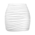thumbnail image 4 of HXWCHs Women's Elegant High Waist Pleated Bodycon Mini Skirt for Evening Party Nightclub Outfits White XXL, 4 of 4