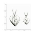 thumbnail image 4 of Sterling Silver Polished and Satin Butterfly Heart Locket & Pendant Set, 4 of 4