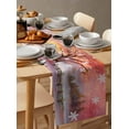 thumbnail image 6 of Pink Christmas Burlap-Cotton Table Runner 72 Inches Long,Snowflake Watercolor Xmas Tree Farmhouse Table Runners,Outdoor Dining Tablecloths Decor for Baby Shower Party Wedding 16x72, 6 of 9