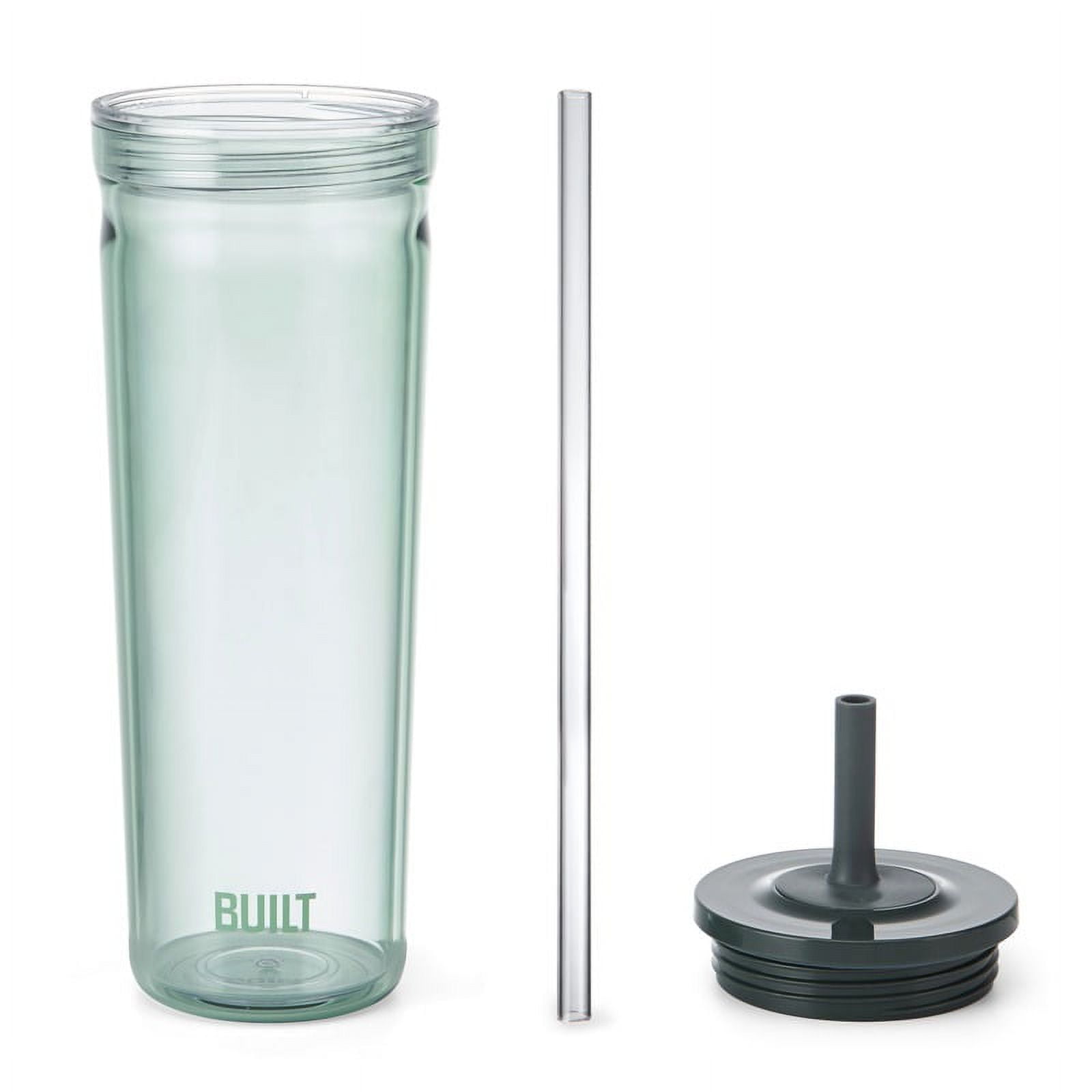 BUILT Torrent 24 oz Double-Wall Acrylic Tumbler Water Bottle with Straw, Mint